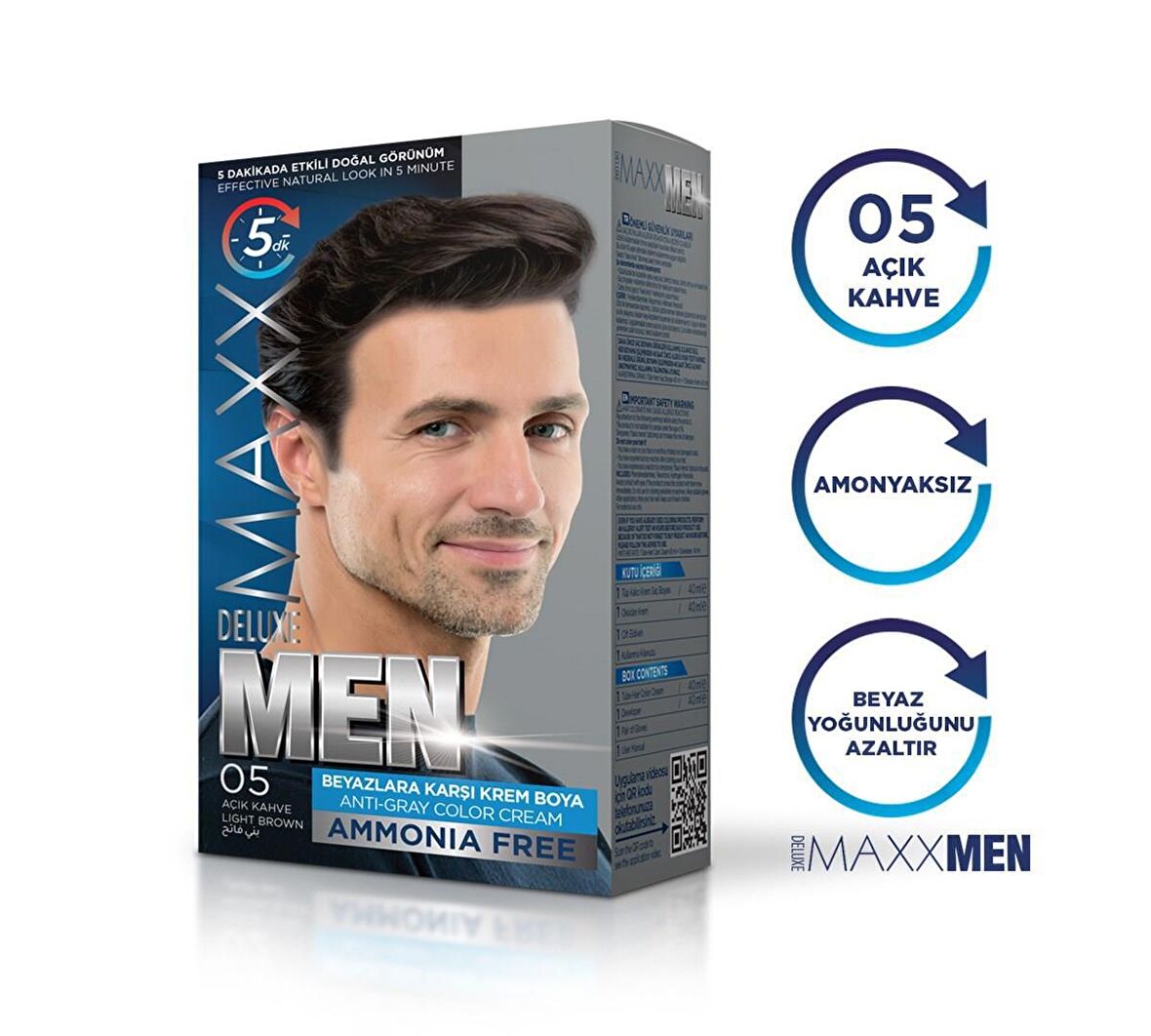 Maxx Deluxe Men Saç Boyası 05 Açık Kahve