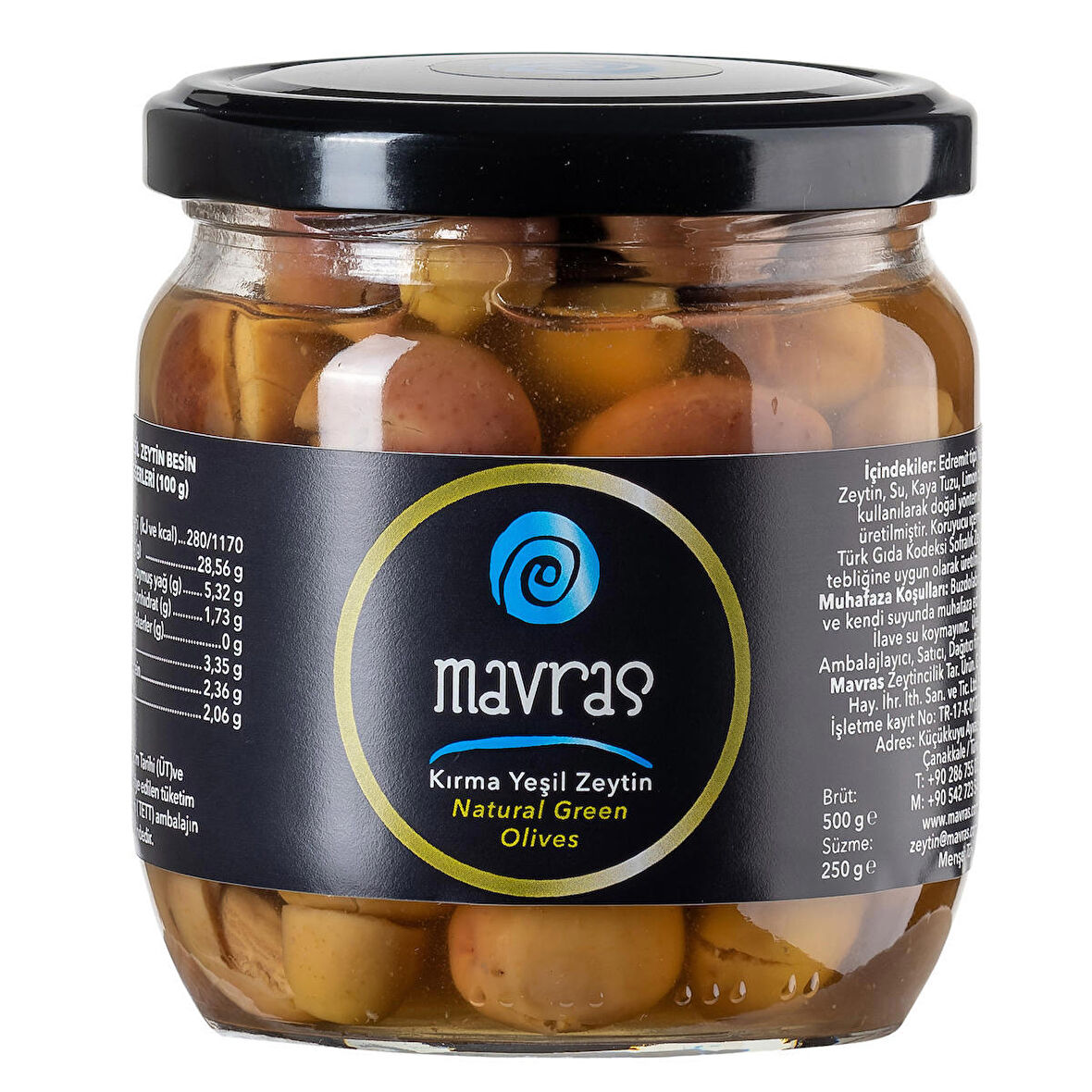 Mavras Edremit Tipi Kırma Yeşil Zeytin 250gr