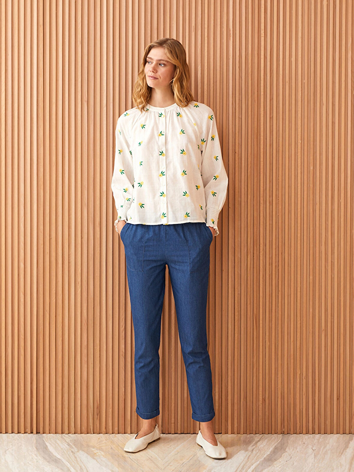 LCW Modest İNDİGO Kadın Slouchy Düz Jean Pantolon