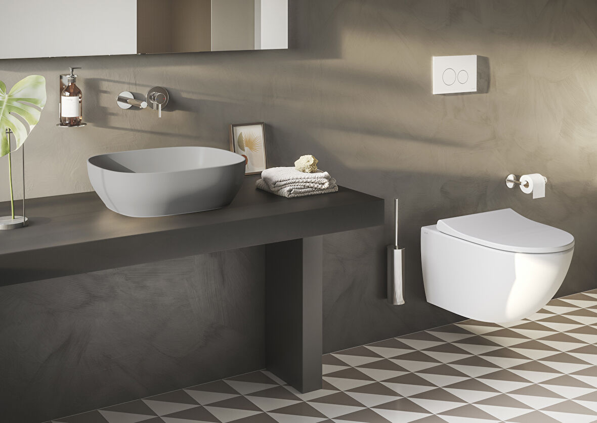VitrA Outline 5994B476-0016 Çanak Lavabo, Dikdörtgen, Mat Taş Gri, 45x40 cm