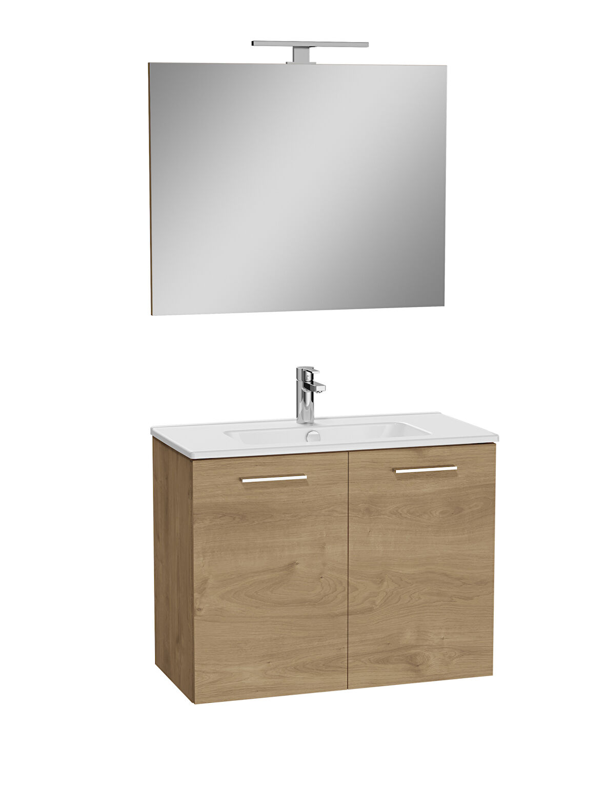 VitrA Ardea 69567 Banyo Dolabı Seti, Kapaklı, 80 cm, Altın Meşe