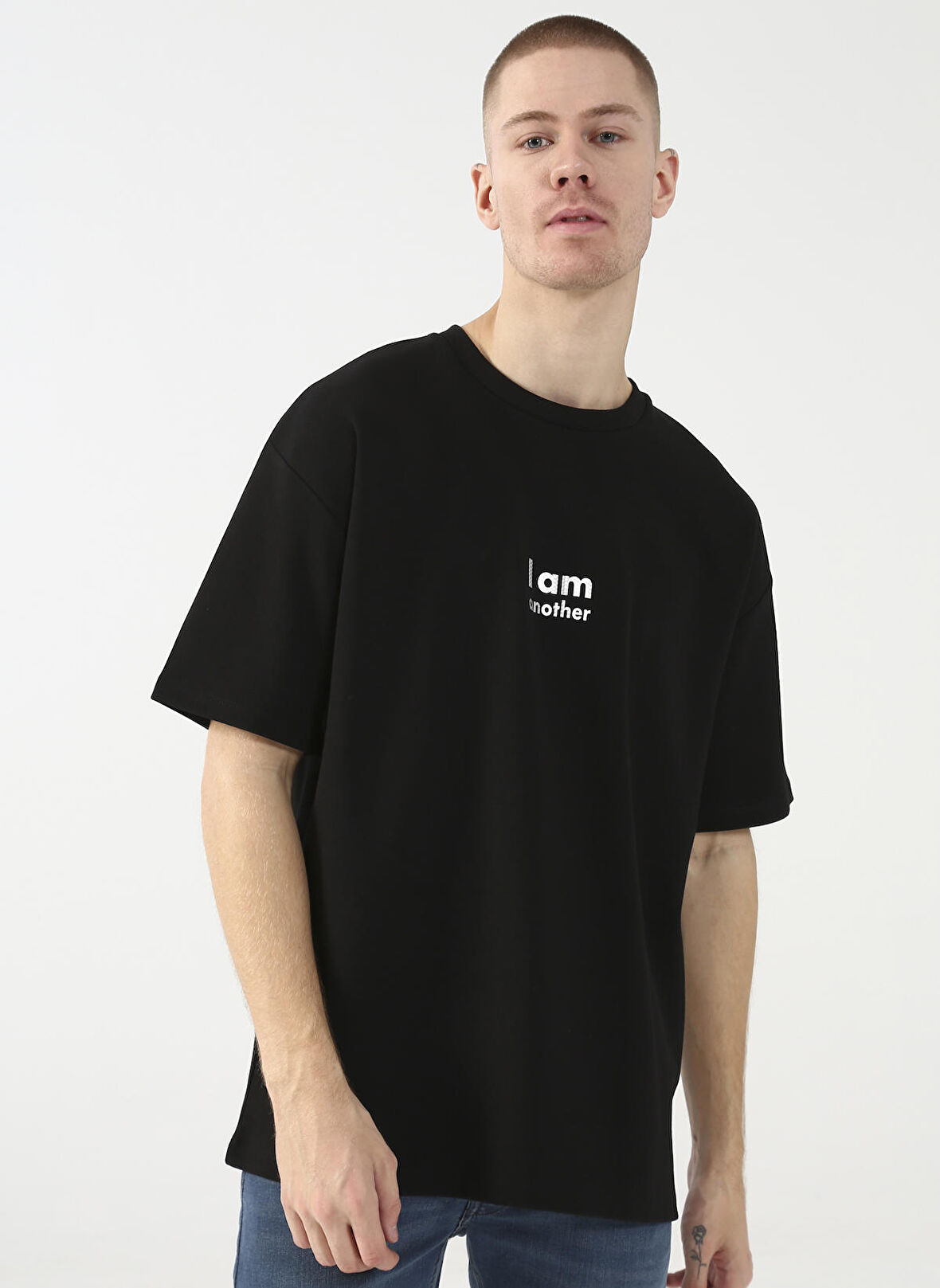 Gmg Fırenze Bisiklet Yaka Siyah Erkek T-Shirt GU22MSS03180