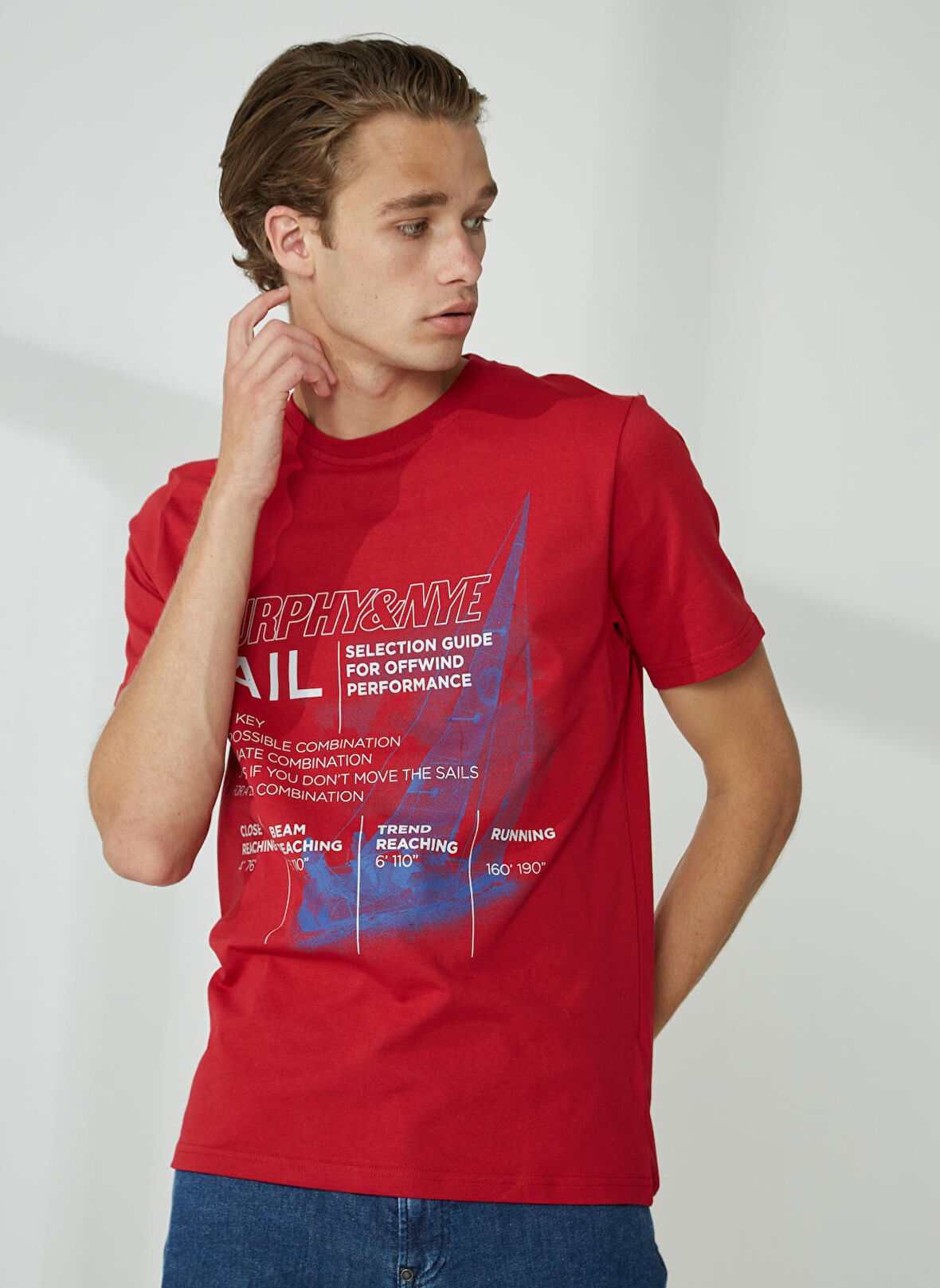 Murphy&Nye Bisiklet Yaka Düz Kırmızı Erkek T-Shirt RIG t-shirt