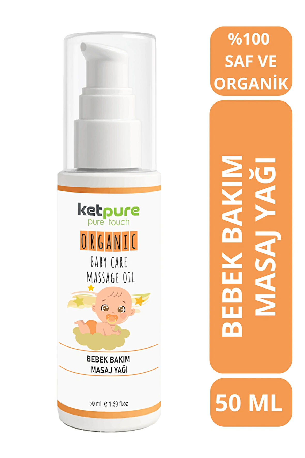 Rahatlatıcı Bebek Bakım ve Masaj Yağı Organik ve Doğal İçerik 50 ML