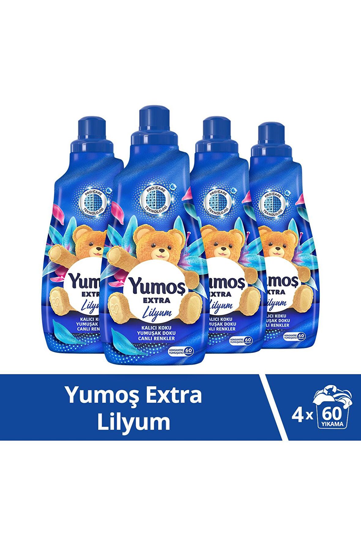 Yumoş Extra Lilyum Konsantre 60 Yıkama Yumuşatıcı 1.44 lt 4'lü