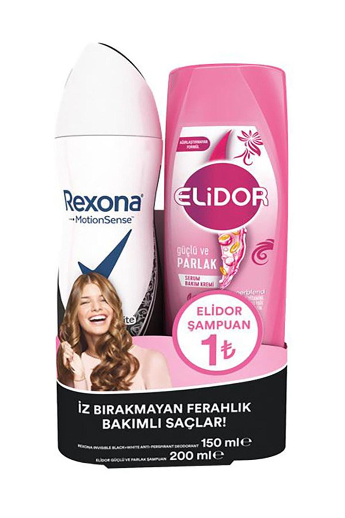 Rexona Deodorant Invisible Black White 150 Ml + Elidor 200 Ml Güçlü&Parlak