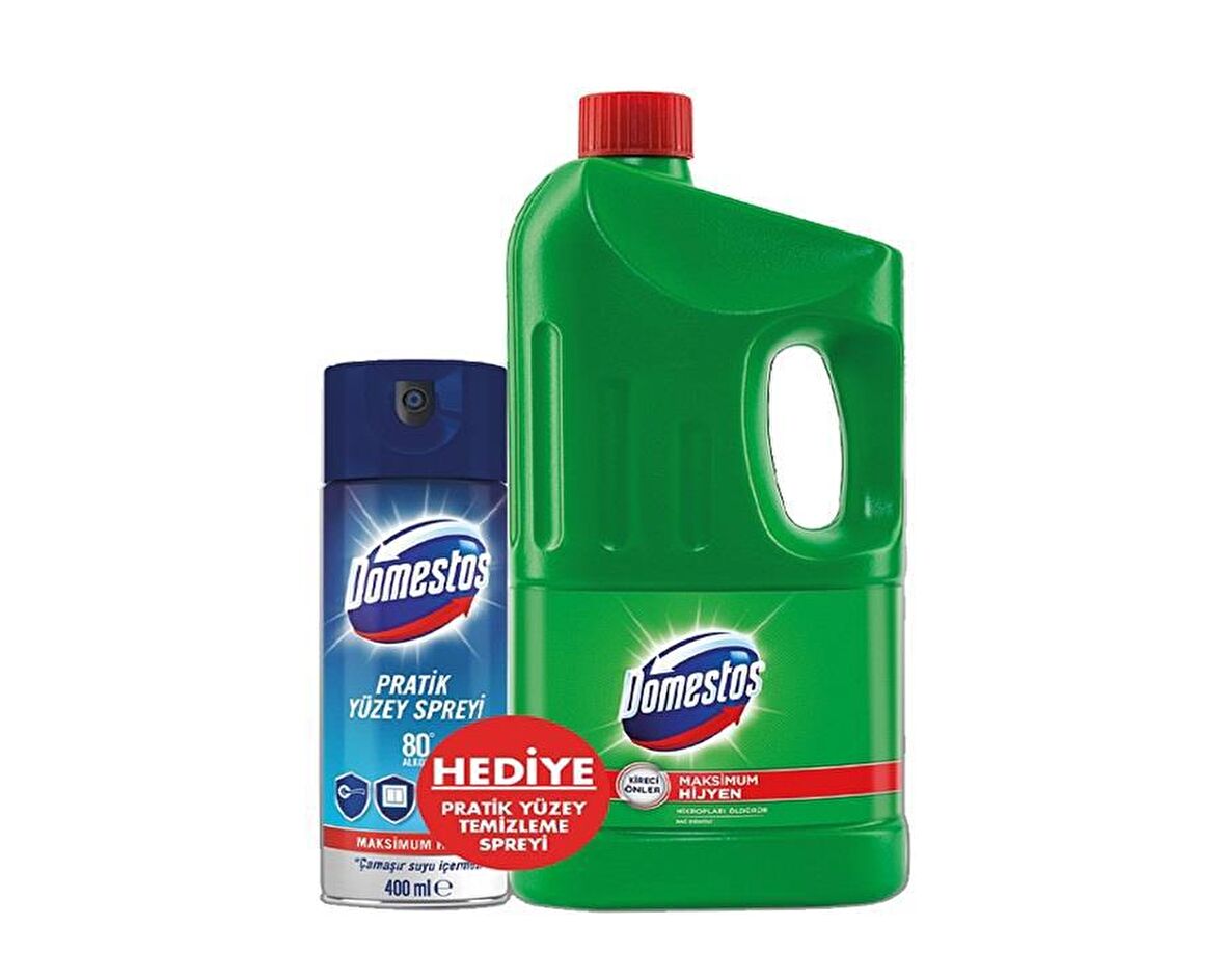 Domestos Maksimum Hijyen Dağ Esintisi Konsantre Jel Çamaşır Suyu 1850 ml + Yüzey Temizleyici