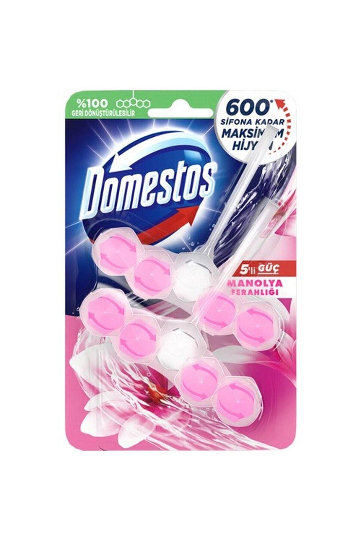 Domestos WC Blok 5'li Güç Tuvalet Bloğu Manolya Ferahlığı Maksimum Hijyen 100 G