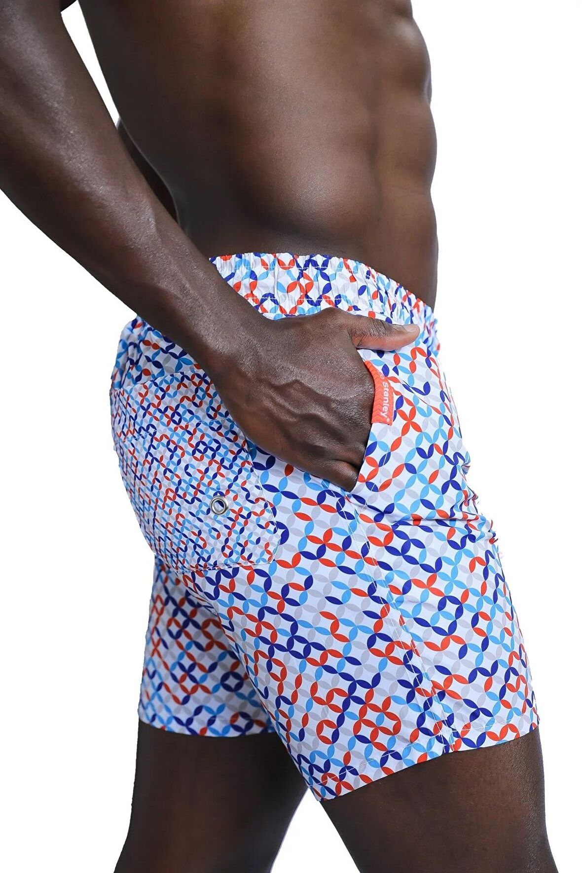 Enzo Stanley Erkek Desenli Renkli Deniz Şortu