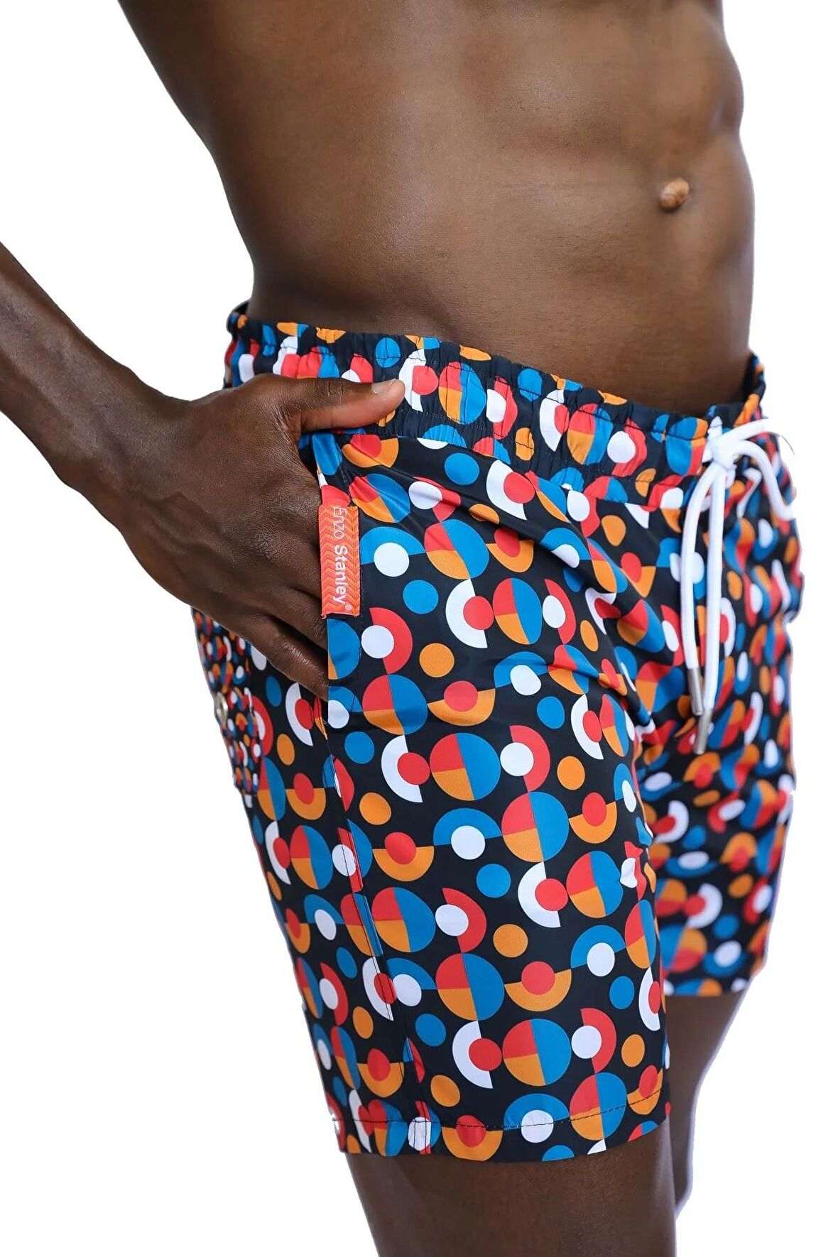 Enzo Stanley Erkek Desenli Renkli Deniz Şortu