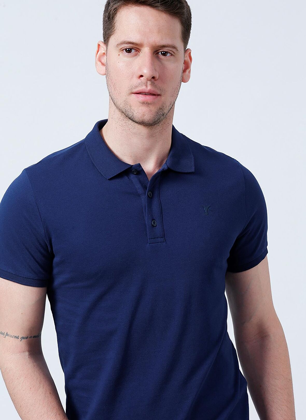 Fabrika Polo Yaka Düz Lacivert Erkek T-Shirt LEGOLAS Y