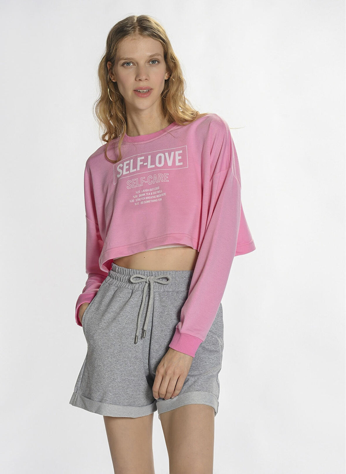 People By Fabrika Pembe Kadın Sweatshırt PFKSS22SW0013