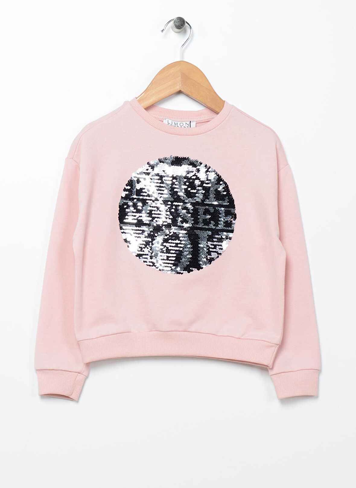 Limon Pembe Kız Çocuk Bisiklet Yaka Uzun Kollu Baskılı Sweatshirt CAL GIRL