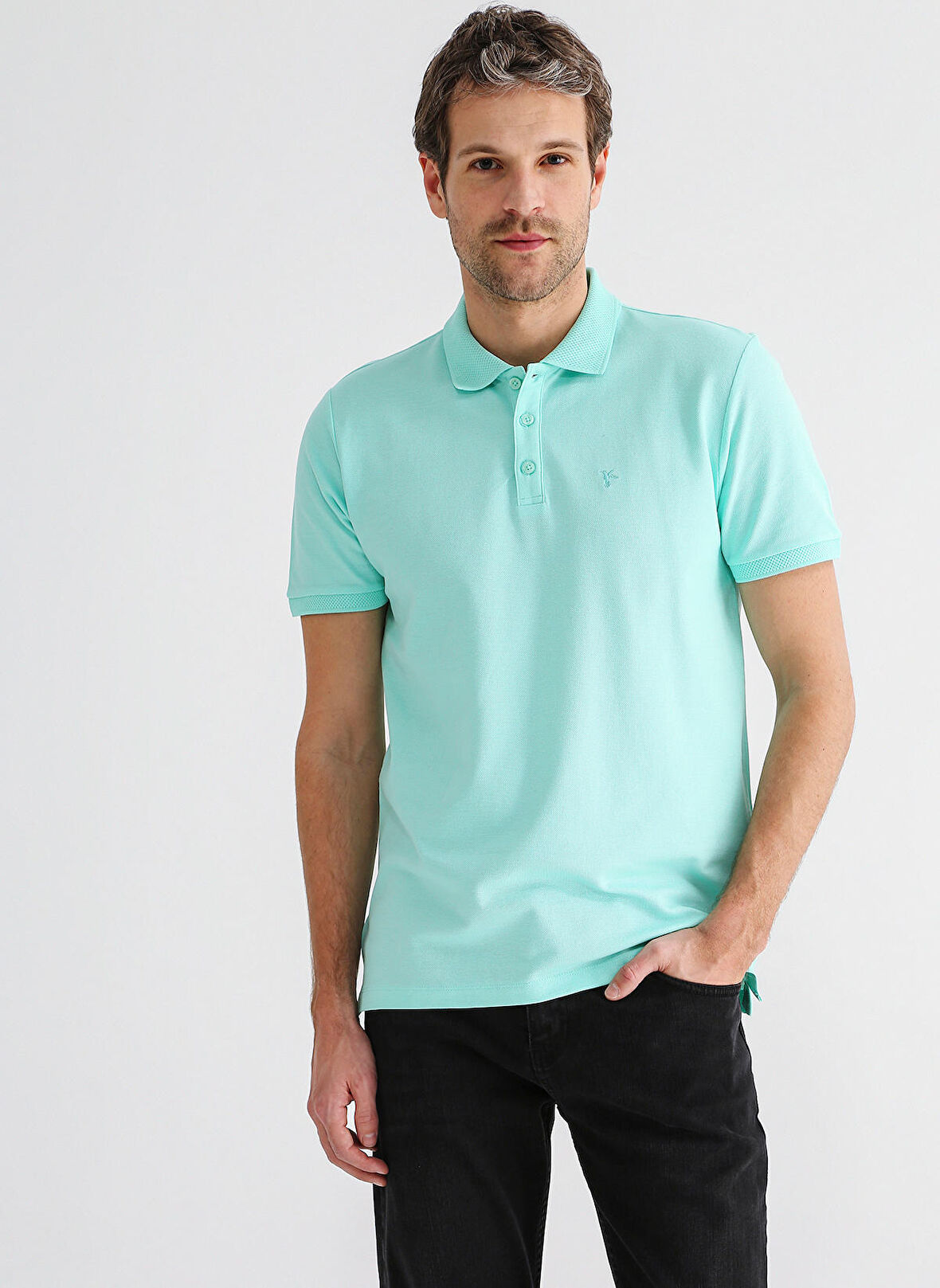 Fabrika Comfort Polo Yaka Düz Mint Erkek T-Shirt CM NOBRO K CEPSIZ