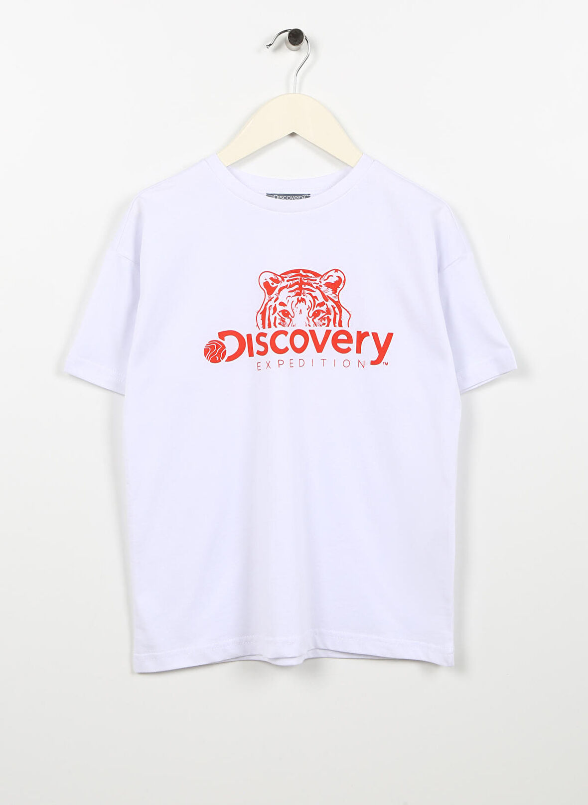 Beyaz Kız Çocuk Bisiklet Yaka Baskılı T-Shirt PERU GIRL