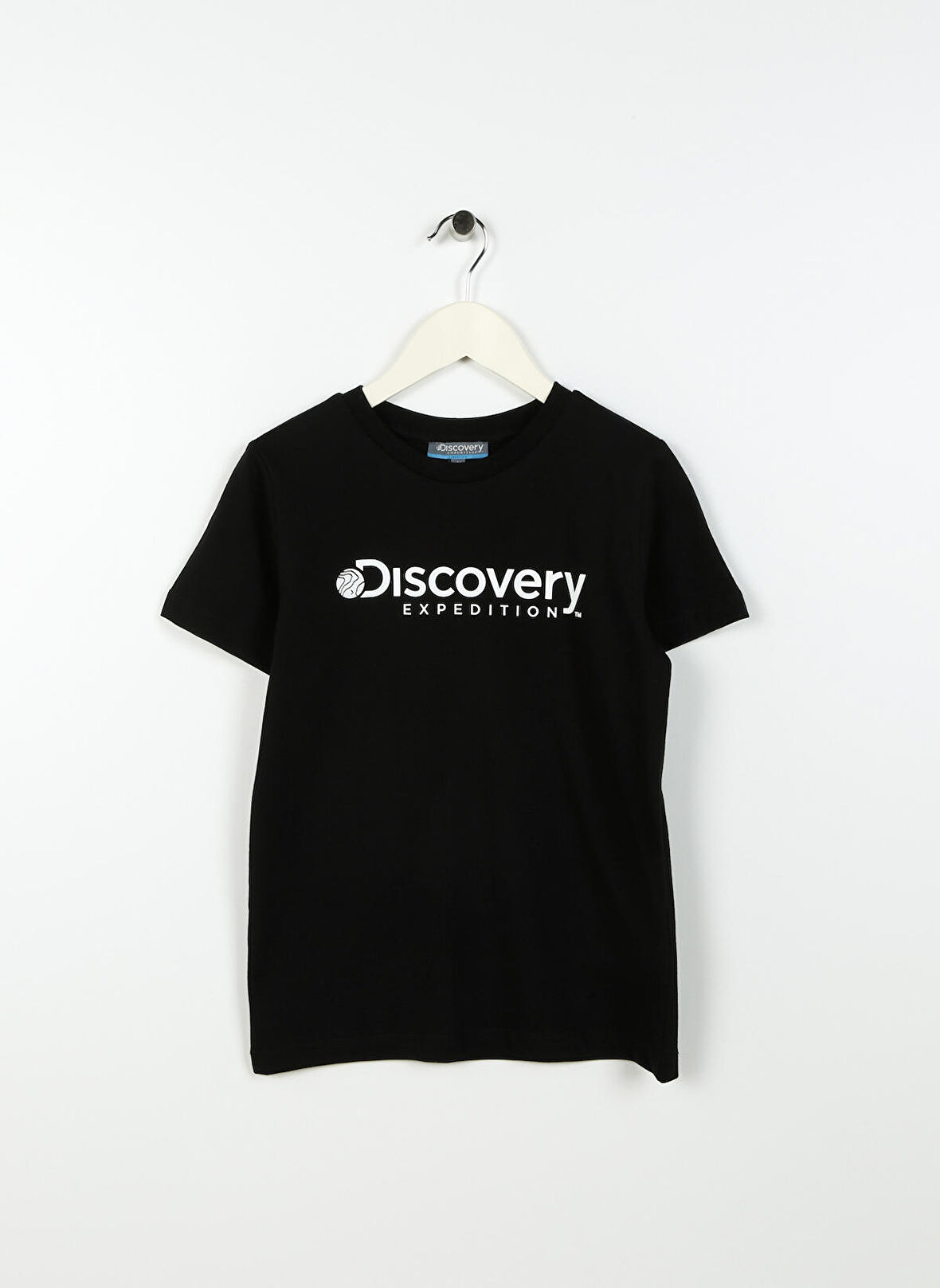 Siyah Erkek Çocuk Bisiklet Yaka Kısa Kollu Baskılı T-Shirt ROGERS BOY