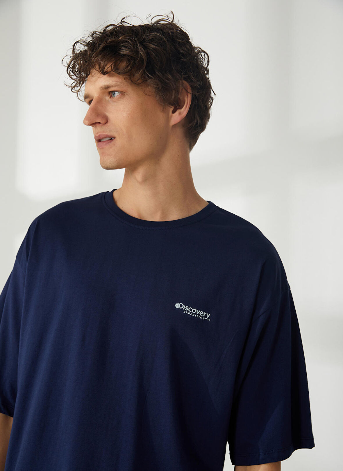 Discovery Expedition Lacivert Erkek Bisiklet Yaka Kısa Kollu Loose Fit Baskılı T-Shirt HAMMEL