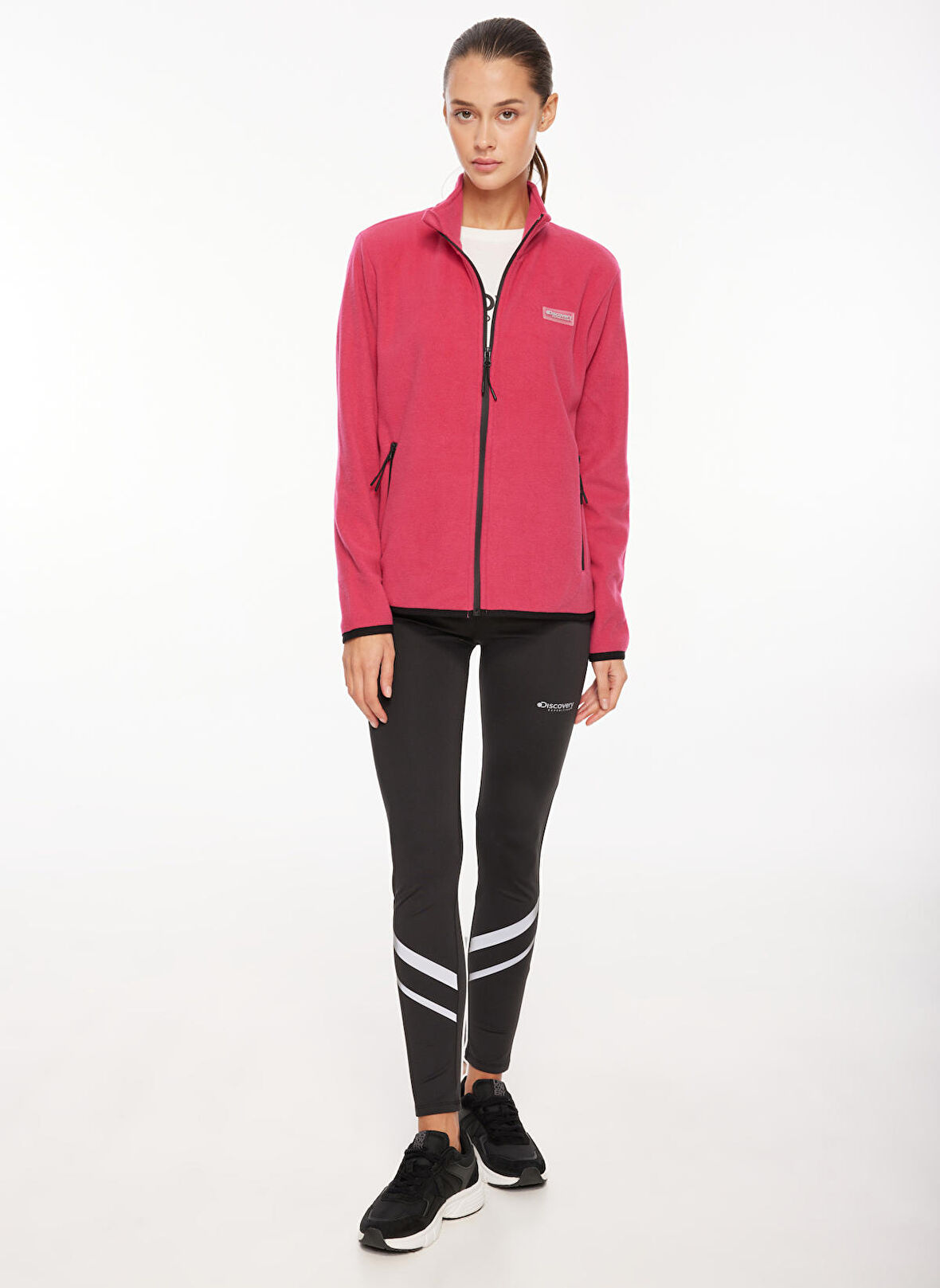 Pembe Kadın Kapüşonlu Polar Sweatshırt D3WL-SWT27