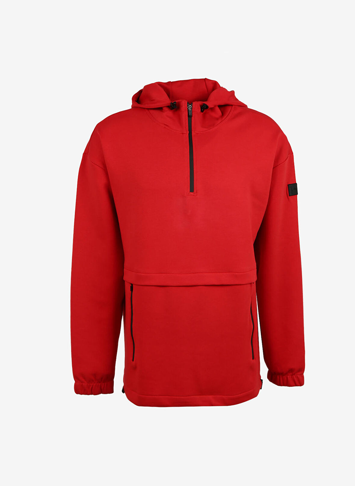 Kırmızı Düz Erkek Kapüşonlu Loose Fit Sweatshirt FS3WM-SWT258