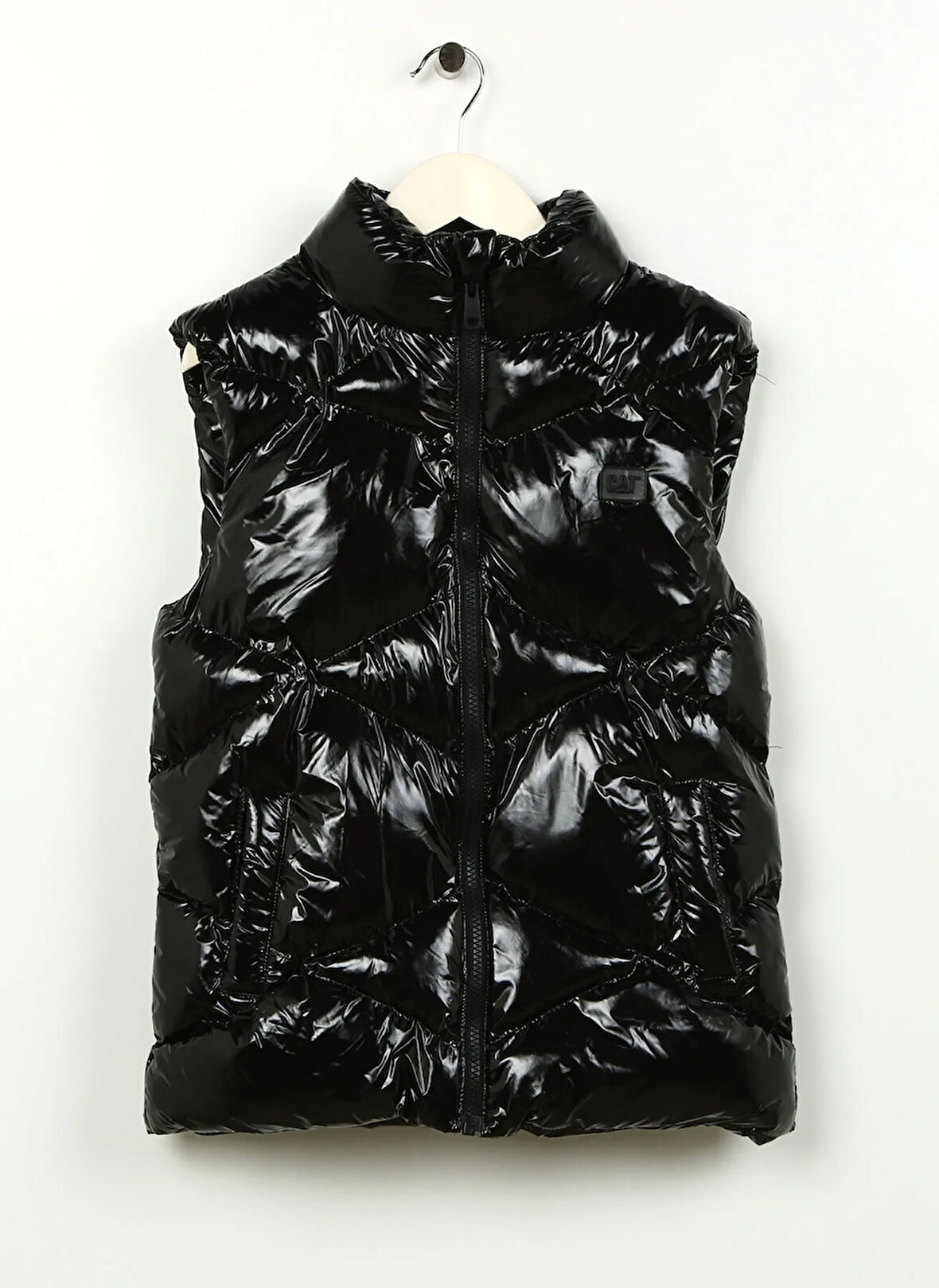 Siyah Kadın Dik Yaka Standart Kapitone Puffer Yelek C3WG-YLK02