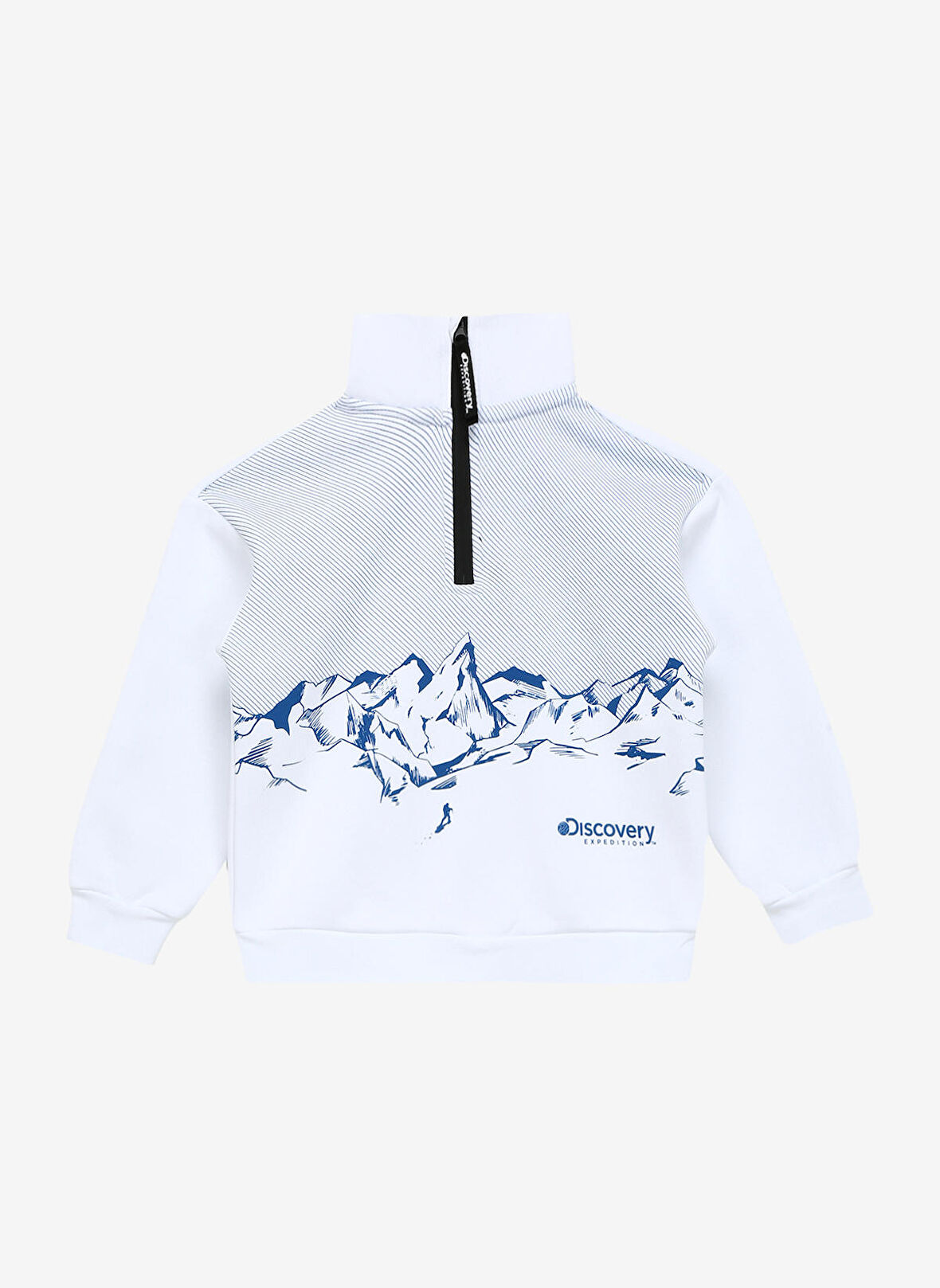 Discovery Expedition Beyaz Kız Çocuk Dik Yaka Crop Baskılı Sweatshirt D3WG-SWT25