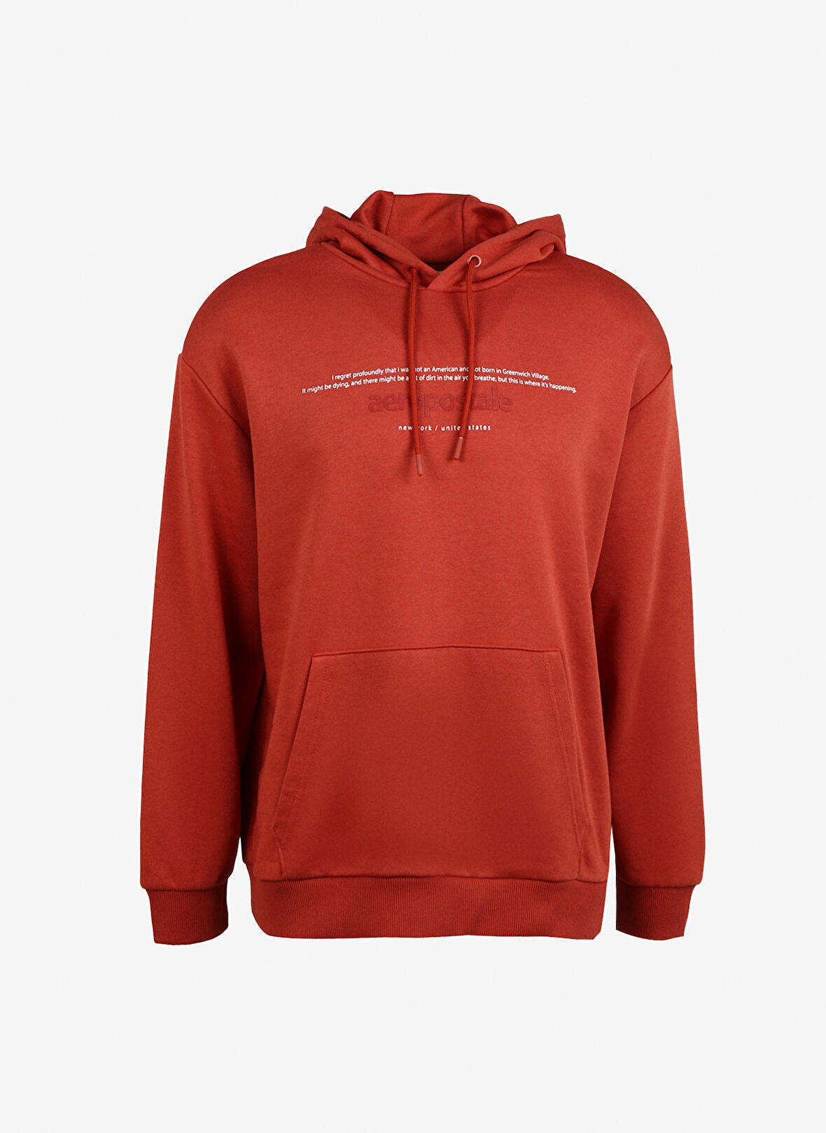 Aeropostale Kapüşon Yaka Baskılı Kiremit Erkek Sweatshırt A3WM-SWT8