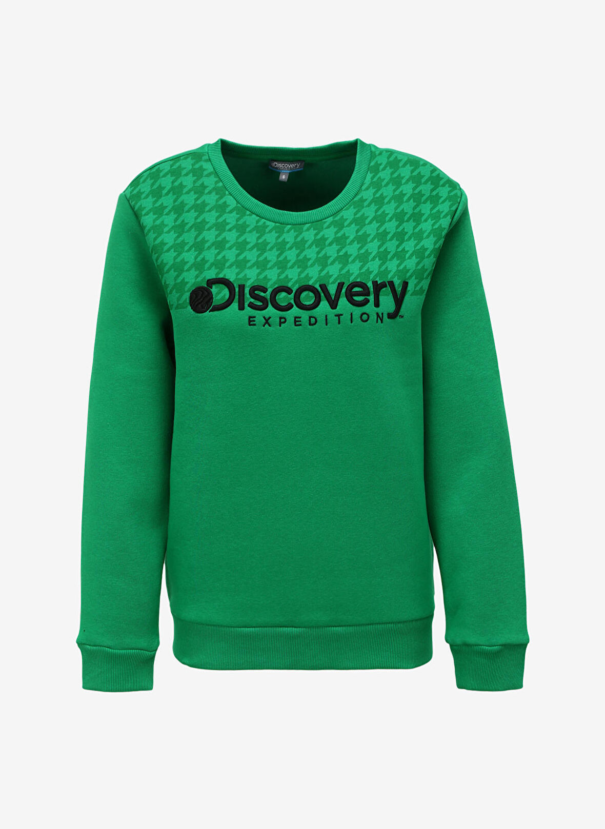 Yeşil Kadın Bisiklet Yaka Baskılı Sweatshirt D3WL-SWT19