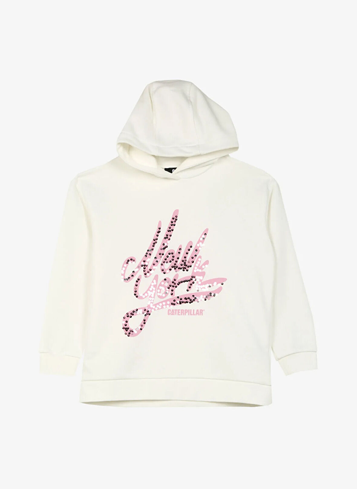 Caterpillar Ekru Kız Çocuk Kapüşon Yaka Sweatshirt C3WG-SWT101