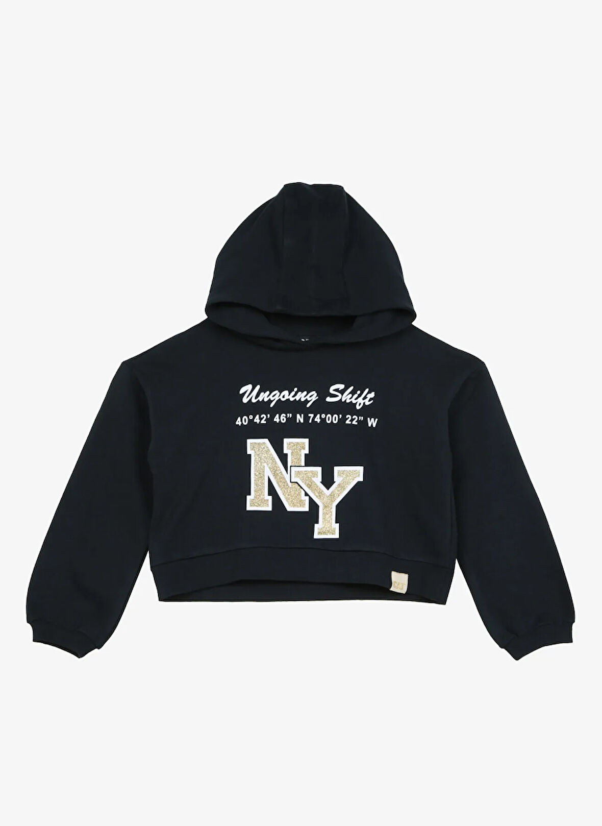 Caterpillar Lacivert Kız Çocuk Bisiklet Yaka Oversize Baskılı Sweatshirt C3WG-SWT108