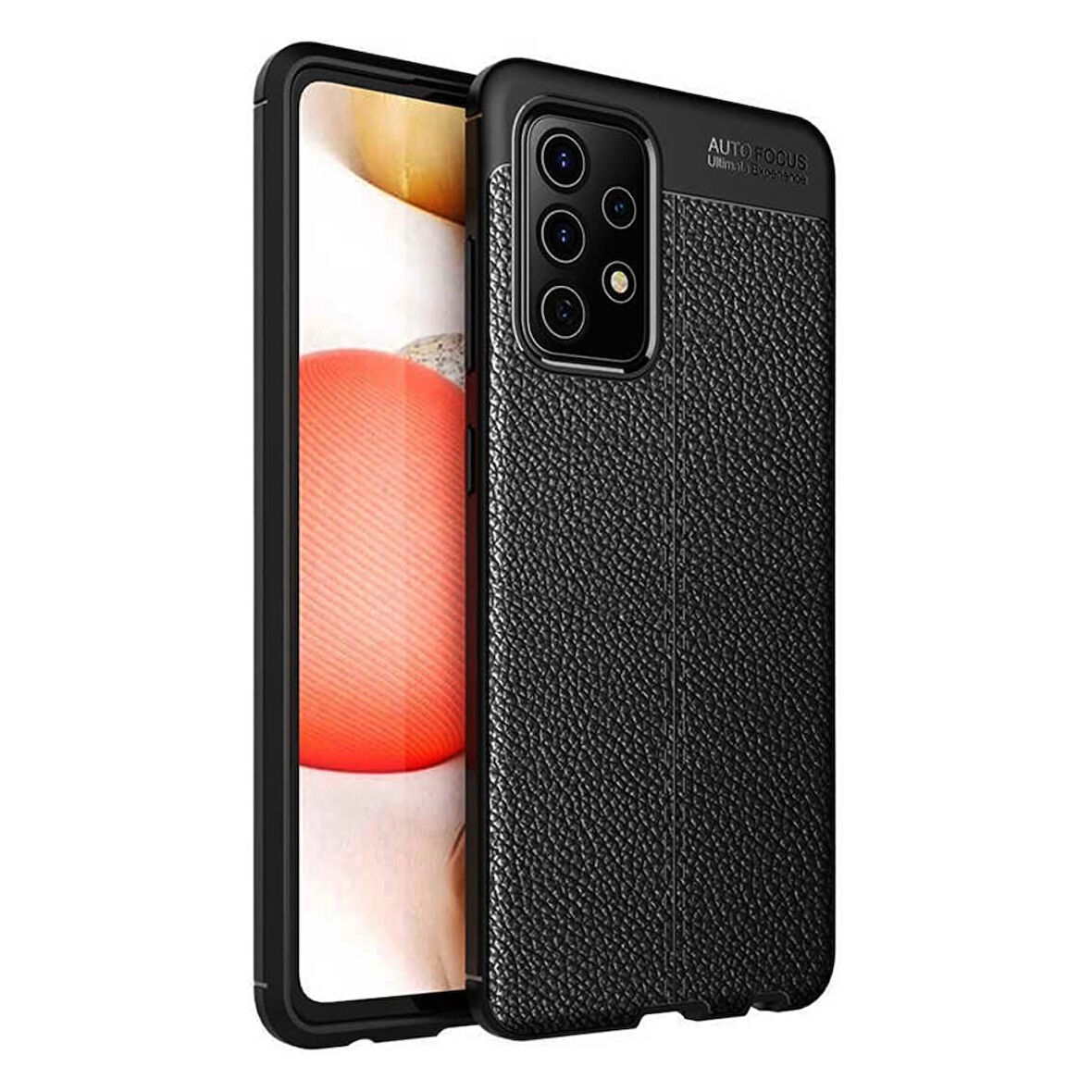 Samsung Galaxy A72 Kılıf Focus Deri Desen Silikon Kapak