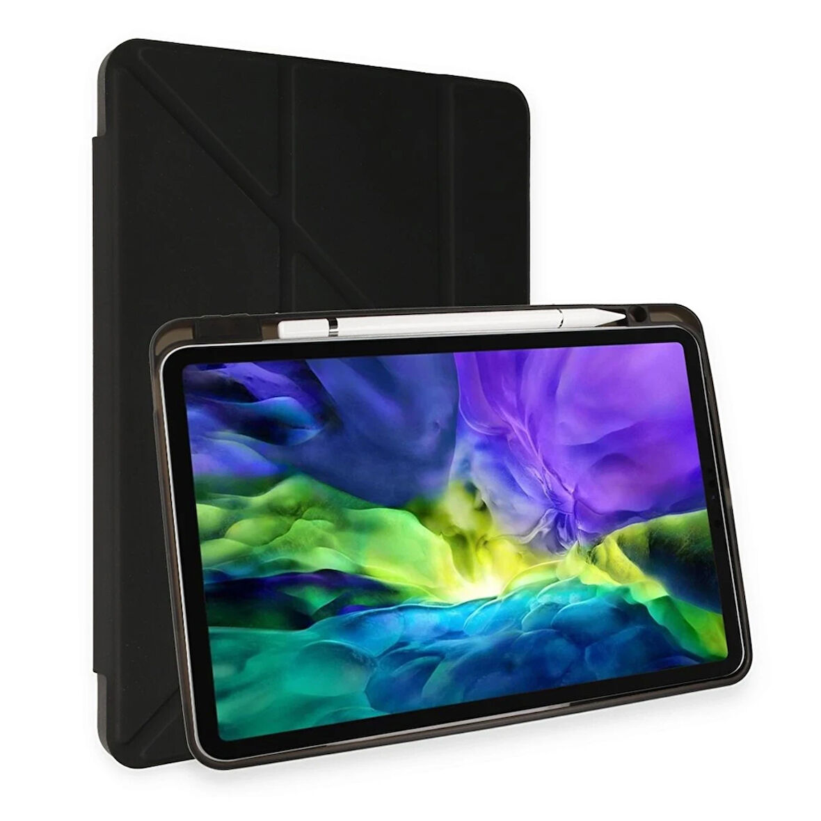 Newface Mars iPad Air 11 (2024) Kalemlikli Tablet Kılıfı - Siyah