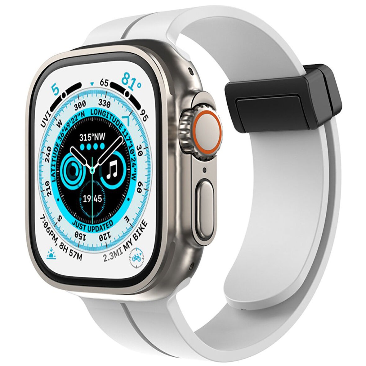 Newface KR412 Simple Stylish Apple Watch 42/44/45/46/49mm Kordon - Beyaz