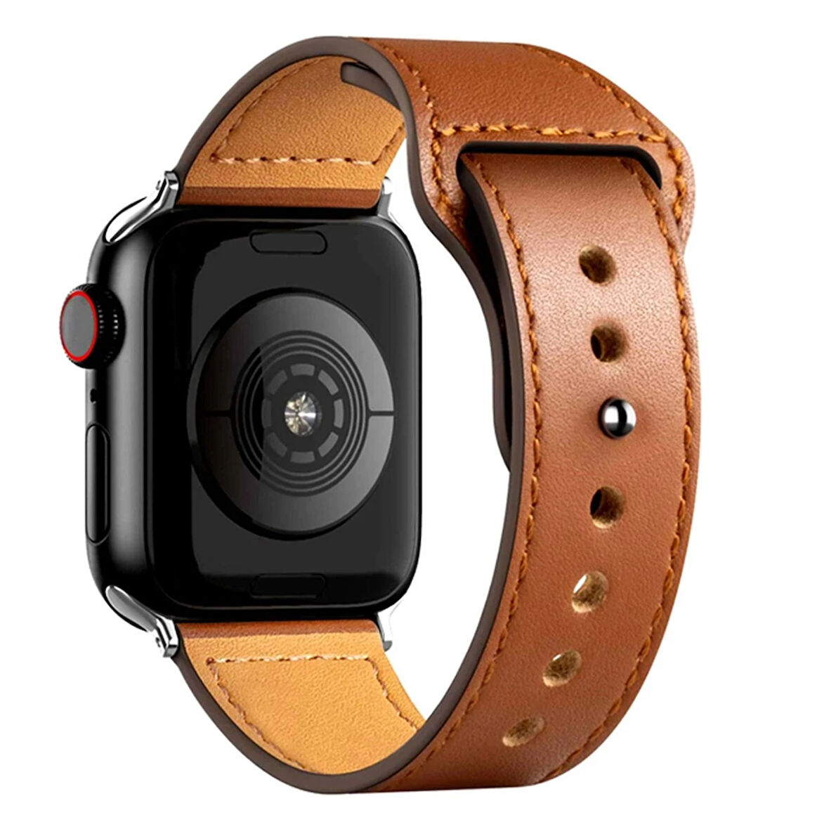 Newface KR415 Luaz Apple Watch 42/44/45/49mm Deri Kordon - Kahverengi