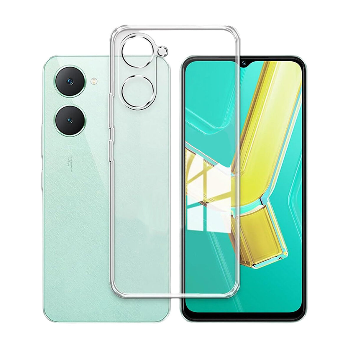 Vivo Y18 Kılıf Kamera Korumalı Silikon Şeffaf Kapak