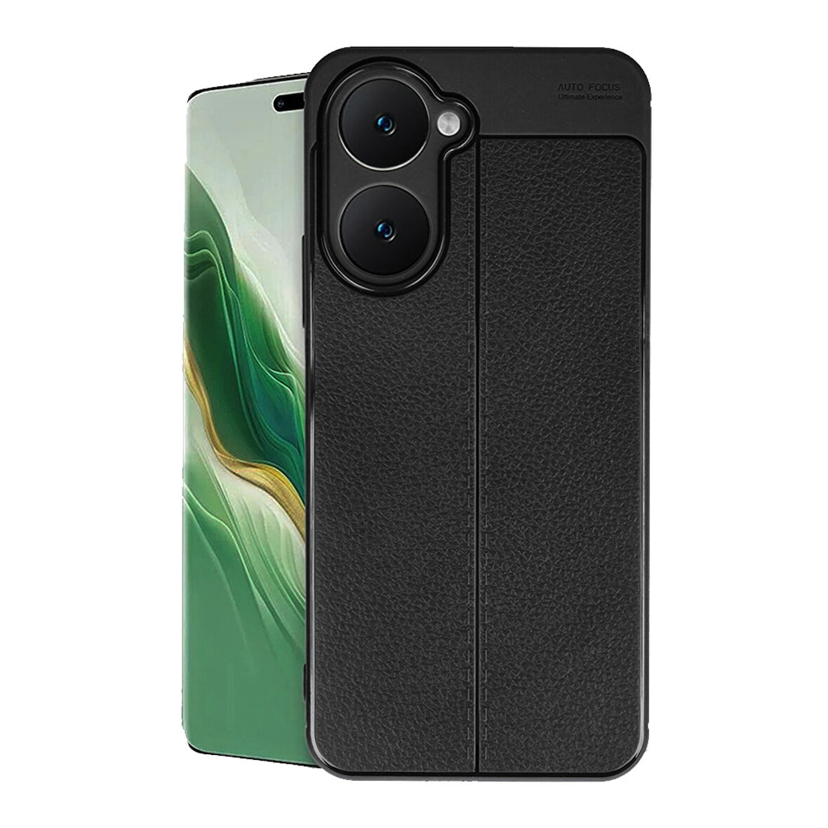 Vivo Y18 Kılıf Auto Focus Deri Desen Silikon Arka Kapak