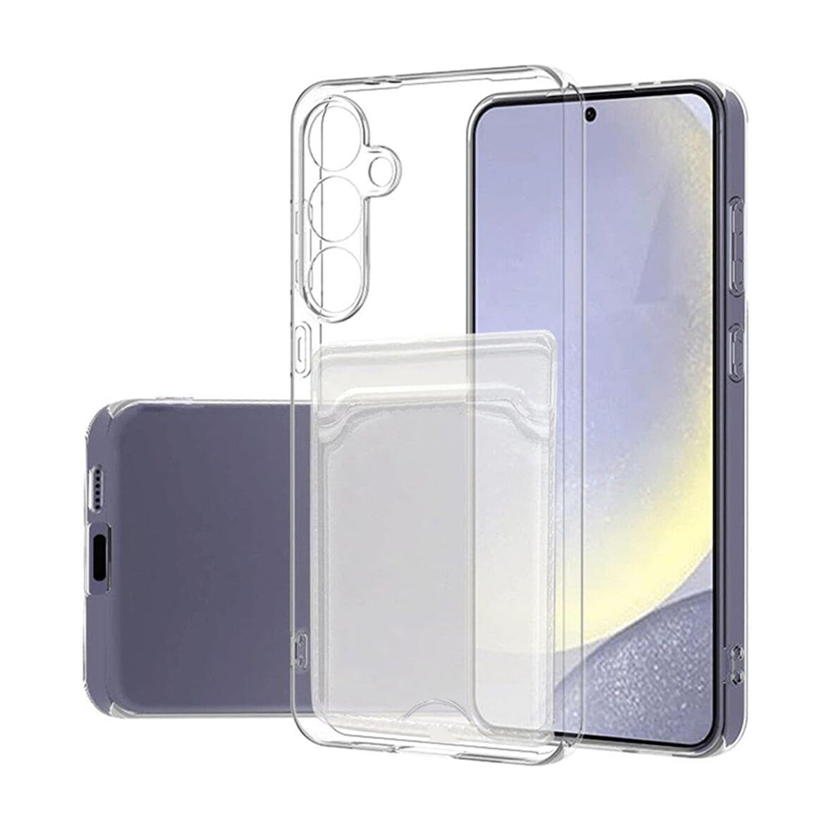 Samsung Galaxy S24 FE Kılıf Cardy Şeffaf Kartlık Cepli Kapak