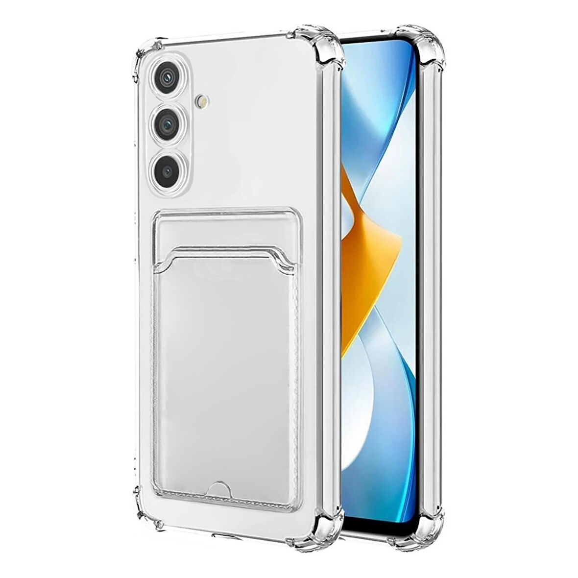 Samsung Galaxy A26 Kılıf Cardy Şeffaf Kartlık Cepli Kapak