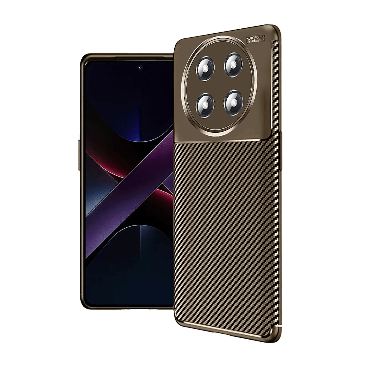 Newface Auto Focus Honor Magic 7 Lite Karbon Kılıf - Kahverengi