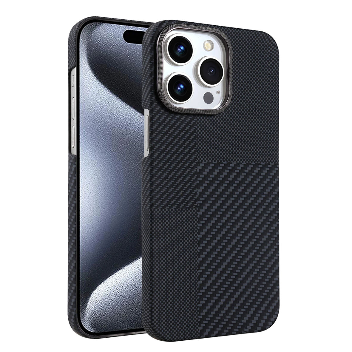 iPhone 15 Pro Max Kılıf Vega Magsafe Karbon Desen Kapak
