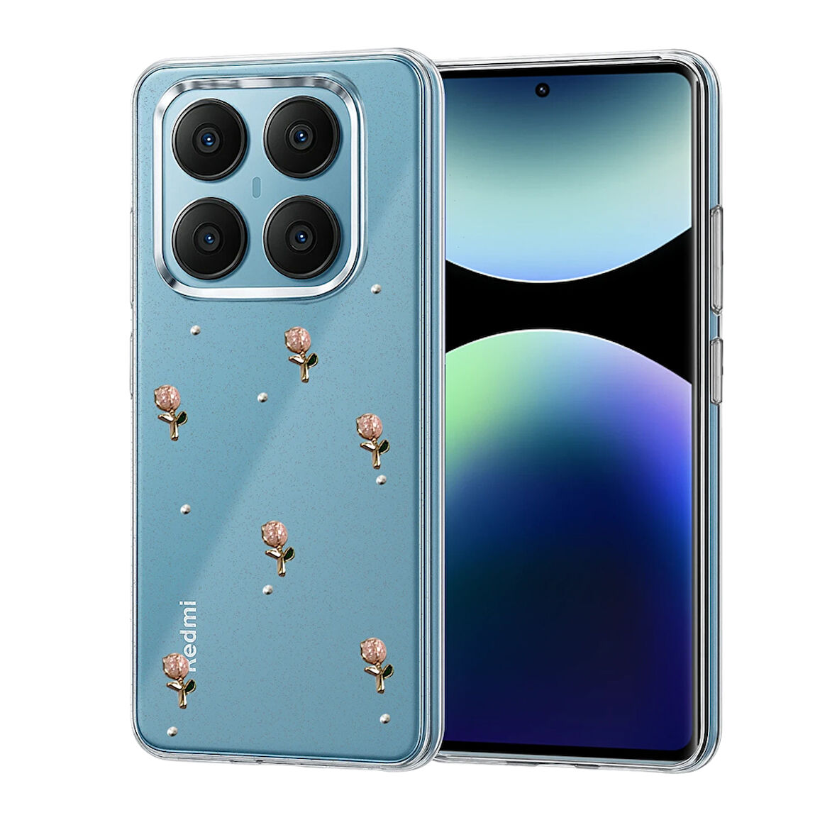 Newface Fiyonk Desenli Xiaomi Uyumlu Redmi Note 14 Pro 4G Şeffaf Kılıf - Desen 6