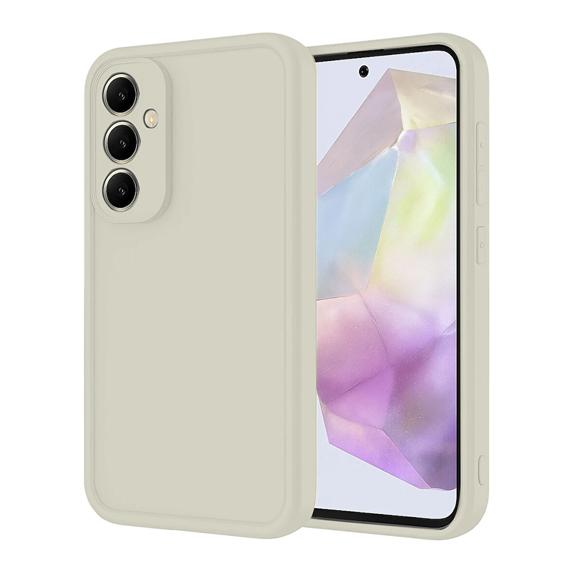 Newface Viera Samsung Uyumlu Galaxy A56 Silikon Kılıf - Krem