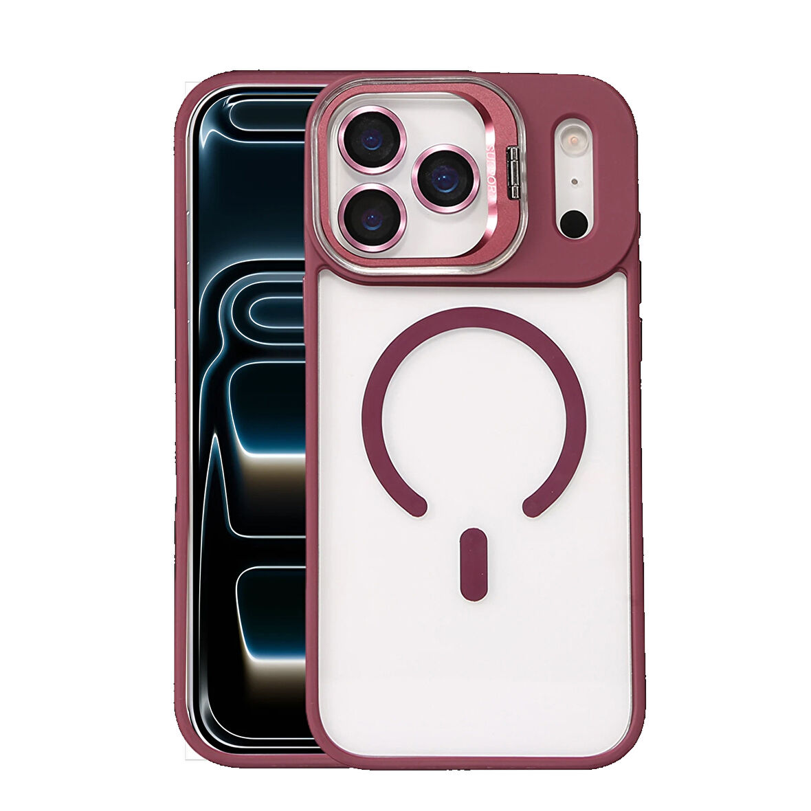 iPhone 17 Pro Kılıf Remim Magsafe Lensli Kamera Standlı Kapak