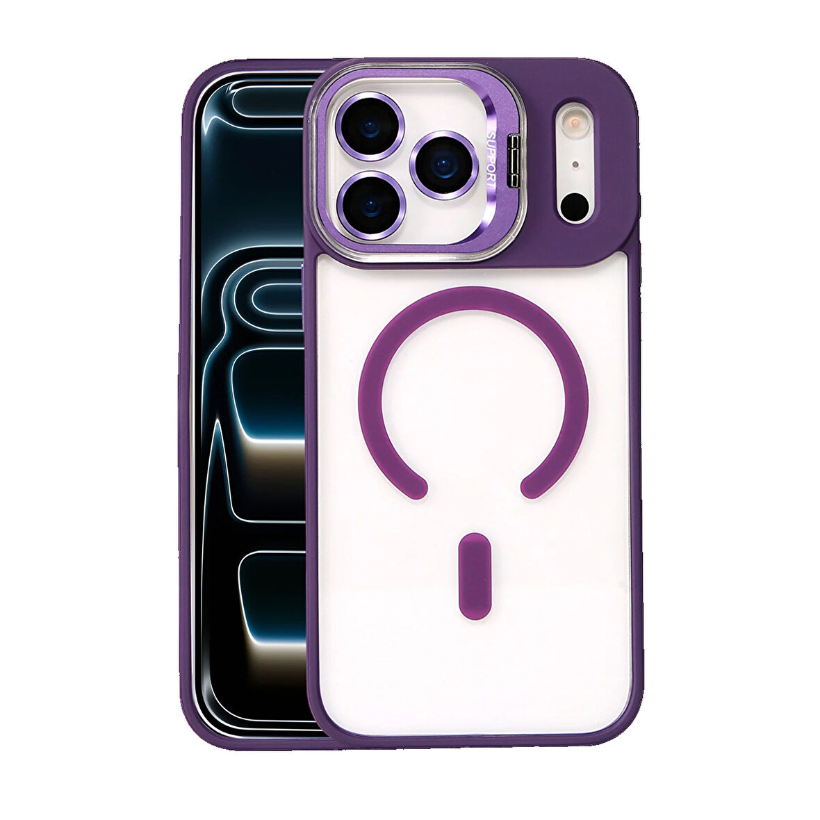 iPhone 17 Pro Kılıf Remim Magsafe Lensli Kamera Standlı Kapak