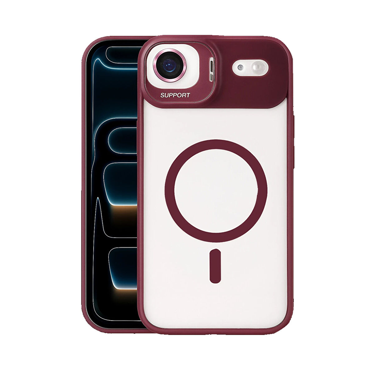 iPhone 17 Air Kılıf Remim Magsafe Lensli Kamera Standlı Kapak