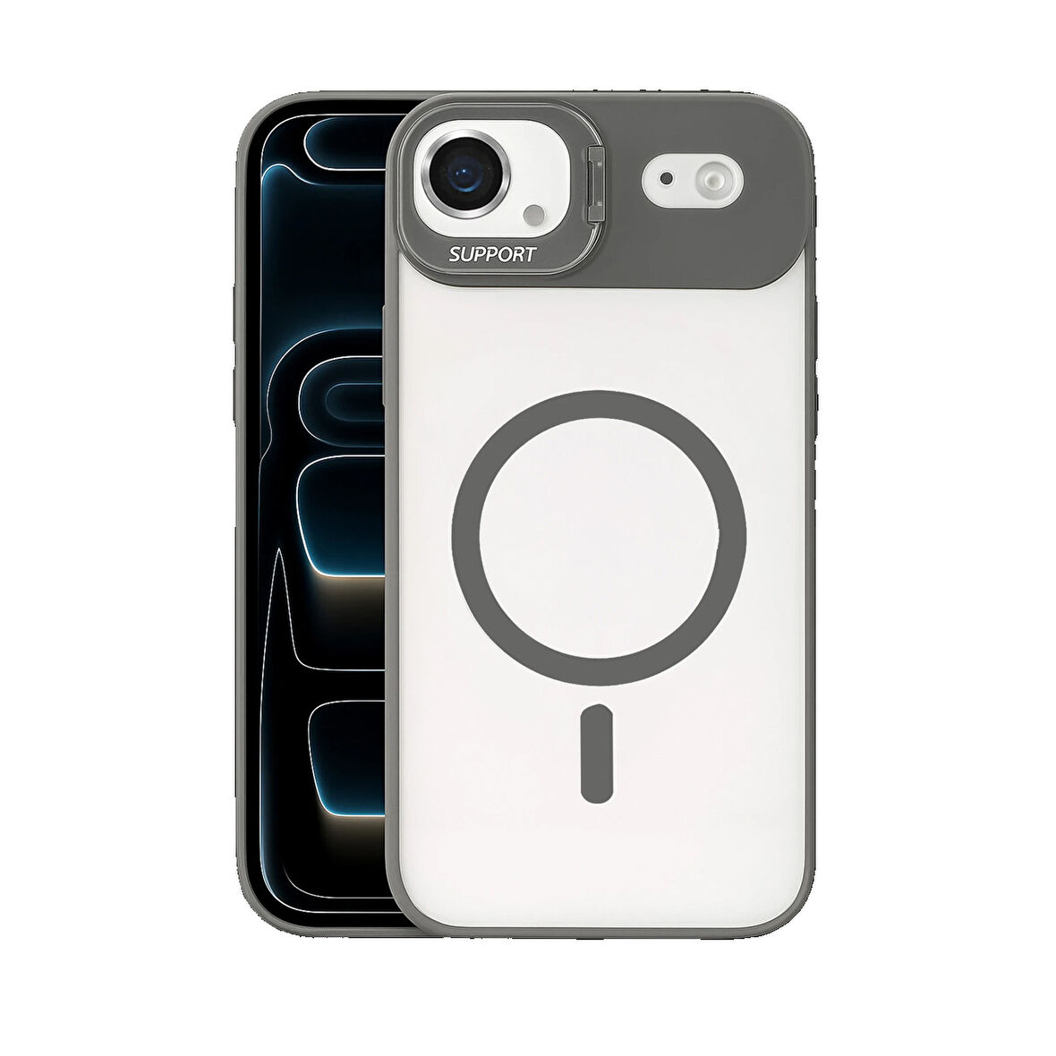 iPhone 17 Air Kılıf Remim Magsafe Lensli Kamera Standlı Kapak