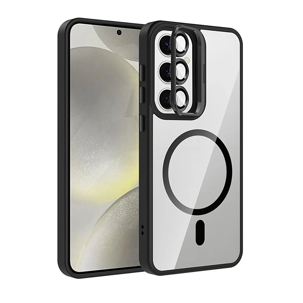 Joko Remim Samsung Galaxy S24 FE Lens Korumalı Magsafe Standlı Kılıf - Siyah