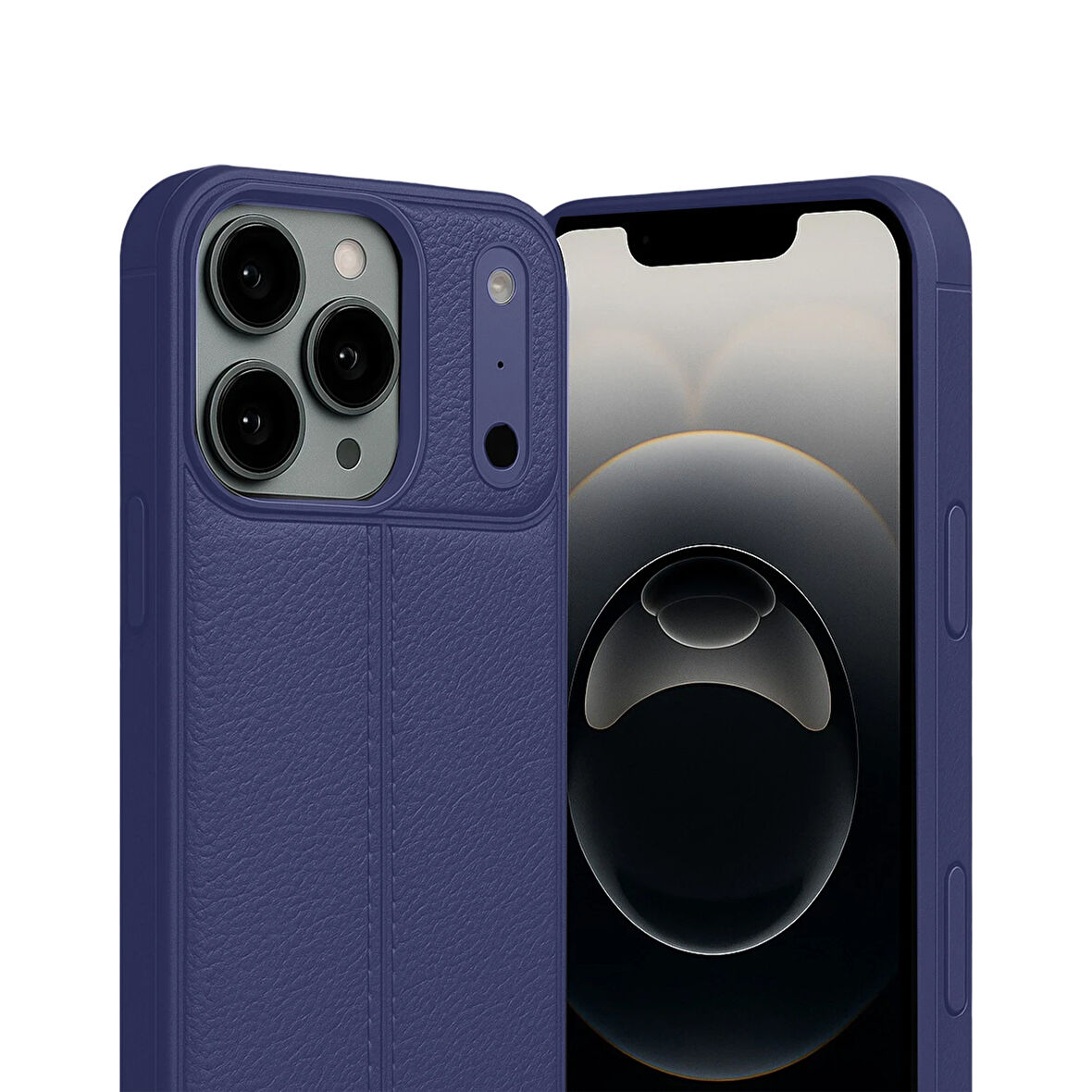 iPhone 17 Pro Kılıf Focus Deri Desen Silikon Arka Kapak