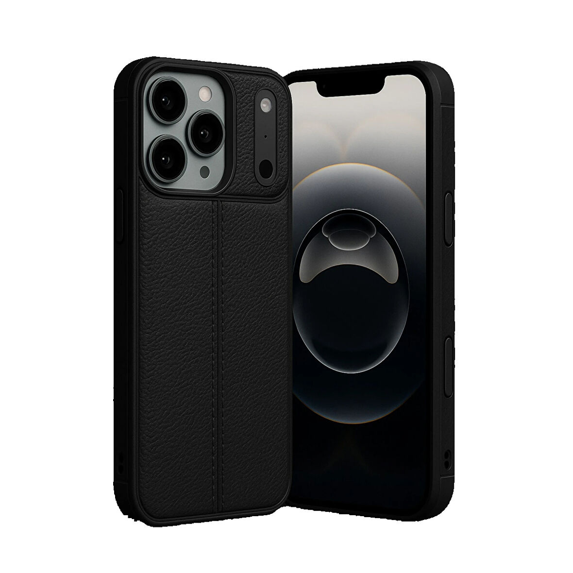 iPhone 17 Pro Kılıf Focus Deri Desen Silikon Arka Kapak