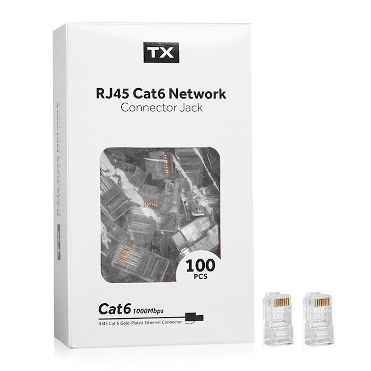 TX NTRJ45 Altın Uçlu Cat6 RJ45 100'lü Konnektör