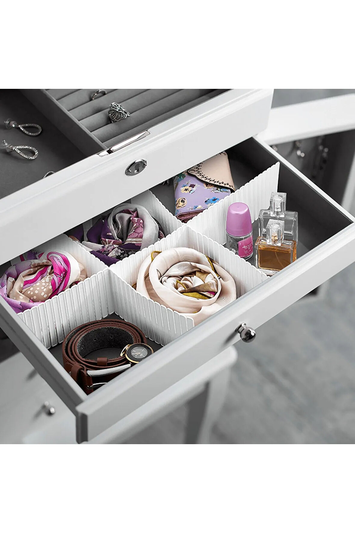 Ayarlanabilir Çekmece Düzenleyici 4 Lü 10 X 39 cm Organizers Org-15